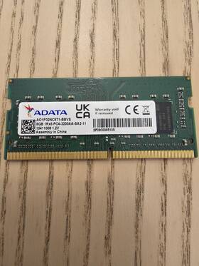 Adata Ao1p32nc8t1-bbvs 8gb 3200 Ddr4 1rx8 Sodimm Pc4-3200aa-sa2-11 Ao1p32ncb8t1-bbvs