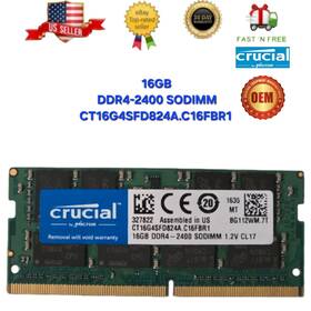 Ct16g4sfd824a.c16fbr1 Crucial 16gb Ddr4-2400 Sodimm Laptop Ram