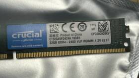 Ct32g4vfd424a Crucial 32gb Ddr4-2400 Vlp Rdimm Ecc Server Ram New