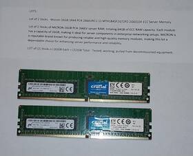 Mta18asf2g72pz-2g6d1sk Crucial 2 Sticks - 16g Micron Server Memory