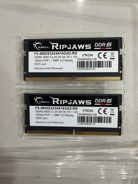 F5-4800s3434a16ga2-rs G.skill Ripjaws Ddr5-4800 So-dimm Ram 262-pin 32gb 2x16gb Cl34-34-34-76 1.10v