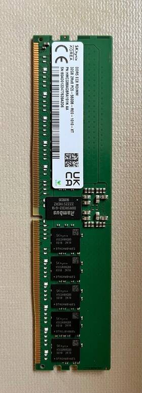 Hmcg88agbra191n Hynix 32gb Ddr5 5600 Ec8 Rdimm Ecc Reg 2rx8 Server Ram