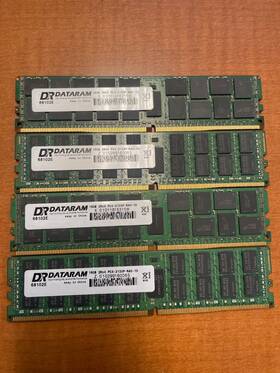 Pc4-2133p-ram-10 Kingston 68102e Lot Of 4 - Dataram 16gb 2rx4 Memory Dimm