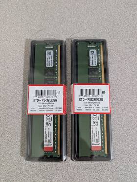 Kingston Ktd-pe432e/32g X2 64gb Ddr4-3200 Cl22 Ecc 2rx8 1.2v 288-pin Kit