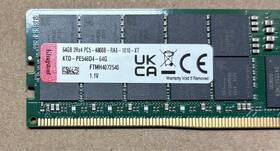 Kingston Ktd-pe548d4-64g 64gb Pc5-4800b Ecc Registered Rdimm 2rx4 Ddr5-5600 Ktd-pe548d4
