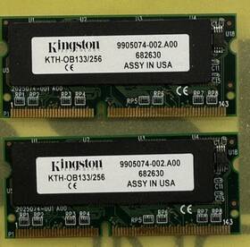 Kth-ob133 Kingston 2pcs Kth-ob133/256 256mb Sdram 133mhz Non-ecc Unbuffered Sodimm