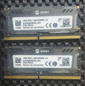 Bls16g4s240fsd.16fd Micron 16gb Crucial Ballistix Sport Ddr4-2400 Laptop Memory