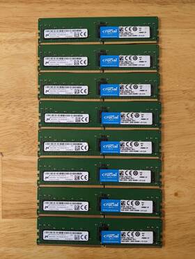 Mta18asf2g72pdz-3g2e1ui Micron Lot Of 8 X 16gb Pc4-3200 2rx8 Ddr4 Ecc Rdimm Ram