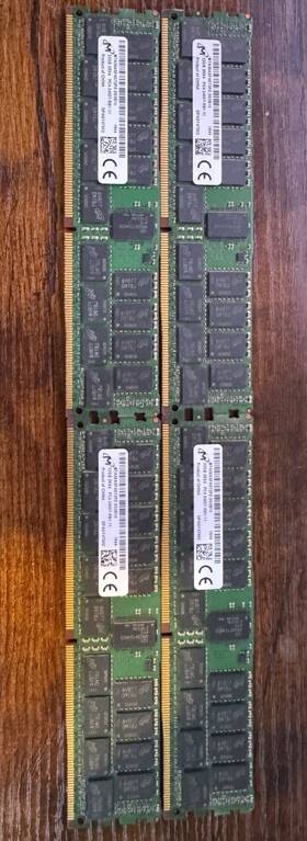 Micron Mta36asf4g72pxz-2g3b1ii Lot Of 4 32gb Ecc Ddr4 32gn 2rx4 Pc-2400t-rb1-11