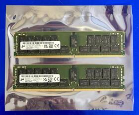 Mta36asf4g72pz-3g2r1ti Micron Lot Of 2x 32gb Pc4-3200aa Rdimm Ecc Server Ram