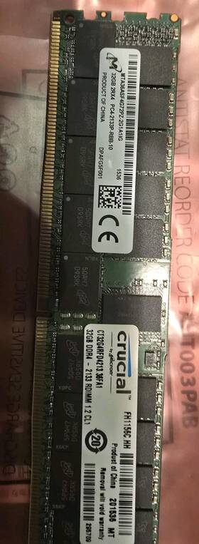 Mta36asf4g72pz2g3b1lk Micron 128gb Mta36asf4g72pz-2g1a1 G 32gb Ecc 288 Pin Ddr4 Rdimm Sdram 2400mhz