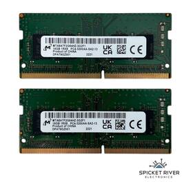 Mta8atf2g64hz-3g2f1 Micron Lot Of 2 - 16gb 1rx8 Pc4-3200aa Ddr4 Sodimm Ram