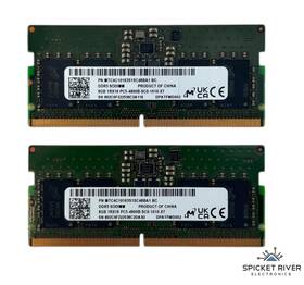 Mtc4c10163s1sc48ba1 Micron Lot Of 2 - 8gb 1rx16 Pc5-4800b Ddr5 Sodimm Ram Memory