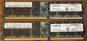 Samsung Crucial M312l5720dz3-cb3 Lot Of 2 Micron 2gb 184-pin Ddr Pc2700r-25331-f3
