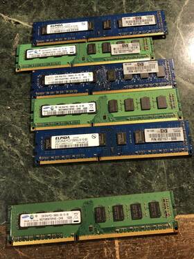 Pc3-10600u-9-10-bo Samsung Hp Elpida 2398-w345 Lot 6x2gb 2rx8 Pc Rams Tested Good Pc3-10600u-9-10-bo Samsung Hp Elpida 2398-w345 Lot 6x2gb 2rx8 Pc Rams Tested Good