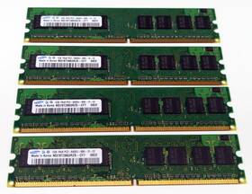 Pc2-6400u-666-12-zz Samsung M378t2864rzs-cf7 Lot Of 4 1gb 1rx8