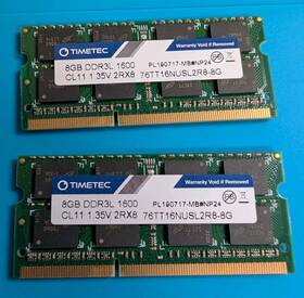 76tt13nus2r8-8g Timetec 16gb Kit 2x8gb Ddr3 / Ddr3l 1600mhz Non-ecc