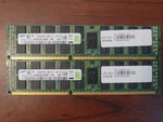 Pair Samsung 16GB DDR3 Ecc Rdimm 1333 Mhz PC3-10600R 4RX4 1.35V Server Ram. Fixed Price $80.00.