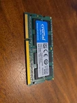 Crucial 4GB DDR3L-1600 Sodimm 1.35V CL11 Laptop Memory. Fixed Price $15.00.