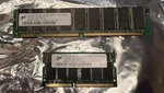 Micron Mem Mods: (1) MT16LSDF3264HG-133G4 (&) MT18LSDT3272AG-133G3. Fixed Price $45.00.