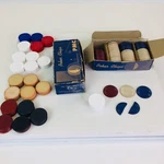 Vintage 199-1/2 Poker Chips.clay Bakalite? & Plastic Red Blue White Pmc Brand. Fixed Price $16.00.