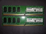 Crucial 2X1GB CT12864AA800.S8F DDR2 Dimm 128MX64 Ram Memory. Fixed Price $18.00.