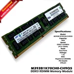 Samsung M393B1K70CH0-CH9Q5 8GB DDR3 1333MHZ PC3-10600 Server Ram Ecc XG2VK. Fixed Price $39.99.