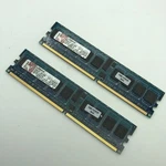 2GB Set Kingston 1GB X2 PC2 3200 DDR2 400 Ecc Reg Server Memory CL3 Fru 33R9141. Fixed Price $8.50.