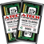 A-tech 16GB 2X 8GB PC3-10600 Laptop Sodimm DDR3 1333MHZ 204PIN Memory Ram. Fixed Price $44.73.