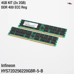 4GB Kit 2X2GB Server Ram Infineon HYS72D256220GBR-5-B Ddr PC3200 400MHZ Reg Ecc. Fixed Price $76.38.
