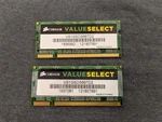 Corsair Valueselect 2GB Kit (2X1GB) DDR2 667MHZ PC2-5300 Laptop Ram Sodimm. Fixed Price $20.00.