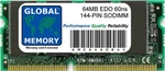64MB 60NS 144-PIN Edo Sodimm Memory Ram For Laptops/notebooks. Fixed Price $34.28.