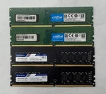 Mixed Lot Of 4: Crucial 16GB 1RX8 DDR4-2666 & (2)TIMETEC 2RX8. Fixed Price $280.00.