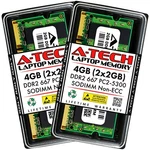 A-tech 4GB 2X 2GB PC2-5300 Laptop Sodimm DDR2 667 Mhz 200PIN Memory Ram 5300S. Fixed Price $46.16.