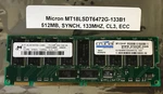 Micron MT18LSDT6472G-133B1, 512MB, Sync, 133MHZ, CL3 Ecc Sdram. Fixed Price $24.99.