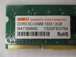 New, Waris B473B860 DDR3 So-dimm 1333/2GB Memory. Fixed Price $24.50.