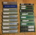 Ram Supertalent, Ballistix, Kingston, Value Memory Lot (23PCS Total). Fixed Price $135.00.