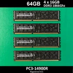Apple Original 64GB 4X16GB 1866MHZ PC3-14900R Rdimm DDR3 Ecc Memory Modules. Fixed Price $125.00.