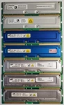 Lot 7 Pieces Samsung, Kingston, Toshiba Rdram 64/128/256MB 184-PIN. Fixed Price $19.00.