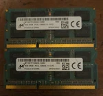 Micron 16GB (2X8GB) DDR3-1600MHZ PC3L-12800S-11-13-F3 2RX8 Laptop Memory Ram. Fixed Price $20.00.