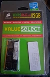 Corsair Value Select 2GB(2X1GB) PC2-5300 DDR2-667MHZ Nonecc Unbuffered CL5 240PN. Fixed Price $15.00.