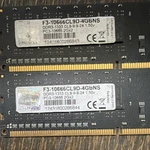 G. Skill (2X2GB) DDR3-1333 PC3-10666 204-PIN So-dimm F3-10666CL9D-4GBNS. Fixed Price $10.00.