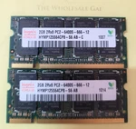 Pair! Hynix 4GB (2X2GB) 2RX8 PC2-6400S DDR2-800MHZ Sodimm Memory Ram. Fixed Price $14.95.