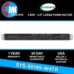 Supermicro SYS-5019S-W4TR 4B Lff 1U Server -V1 Choose Cpus/ram Wholesale. Fixed Price $331.00.