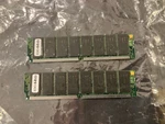 128MB Kit (2 64MB) Edo Memory Non Parity 50NS Simm 72 Pin (16MX4)X8. Fixed Price $57.88.