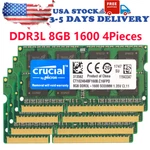 Crucial DDR3L 1600MHZ 32GB(4 8GB) Sodimm Ram PC3L-12800 2RX8 Laptop Memory. Fixed Price $78.95.