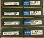 Lot Of Micron/crucial 8GB 2RX8 PC4-2400T-RE1-11 DDR4 Server RAM(32GB Total). Fixed Price $89.75.