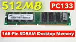 512MB Sdram PC133 133MHZ 168-PIN Dimm Memory For Desktops/pcs Hp P/n 1818-8146. Fixed Price $29.99.