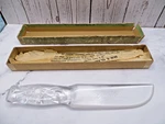 Vintage Dur-x Clear Glass Sun Flower Fruit Knife Etched Blade "mother" Box. Fixed Price $75.00.