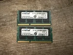 Crucial 8GB 1GX64 DDR3 1333 So-dimm 204 Laptop Memory Total Of 16GB. Fixed Price $35.00.